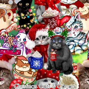 Christmas Cats & Cocoa - Fabric