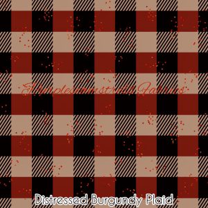 Distressed Burgundy Plaid - Fabric