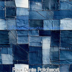 Faux Denim Patchwork - Fabric
