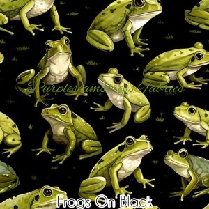 Frogs on Black - Fabric
