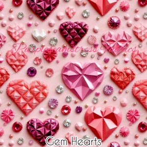 Gem Hearts - Fabric