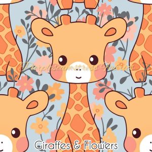 Giraffes & Flowers - Fabric