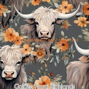 Golden Floral Highlands - Fabric