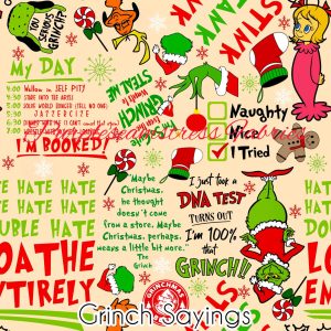 Grinch Sayings - Fabric