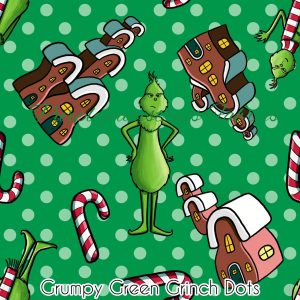 Grumpy Green Grinch - Fabric