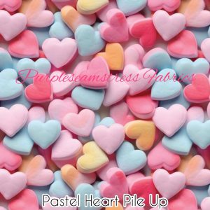 Pastel Heart Pile Up - Fabric