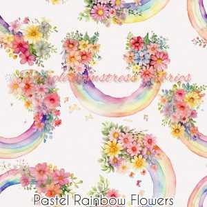 Pastel Rainbow Flowers - Fabric