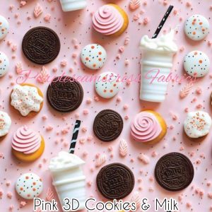 Pink 3D Cookies & Cream - Fabric