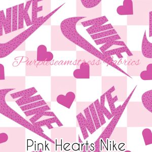 Pink Hearts Nike - Fabric