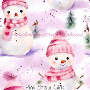Pink Girls Snow - Fabric