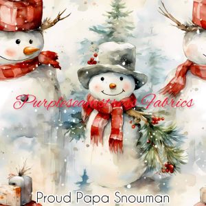 Proud Papa Snowman - Fabric