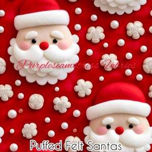 Puffed Felt Santas - Fabric