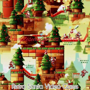Retro Santa Video Games - Fabric