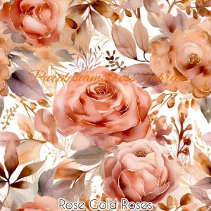 Rose Gold Roses - Fabric