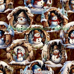 Rustic Snowmen - Fabric