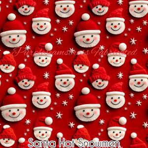 Santa Hat Snowmen - Fabric