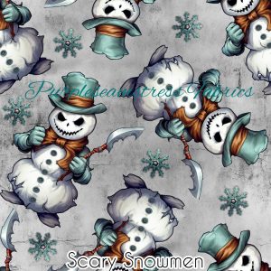 Scary Snowmen - Fabric