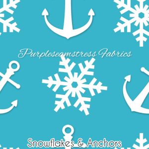 Snowflakes & Anchors - Fabric