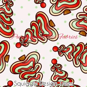 Squiggly Design Trees - Fabric