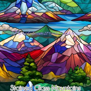 Stained Glass Mountains - Fabric