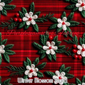 Winter Blossom Plaid - Fabric