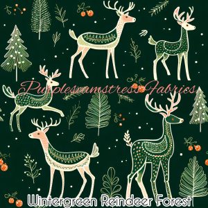 Wintergreen Reindeer Forest - Fabric