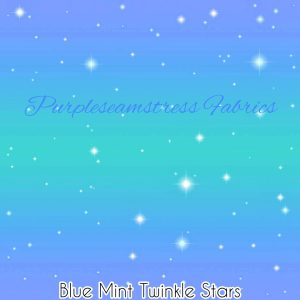 Blue Mint Twinkle Stars - Fabric