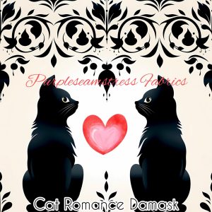 Cat Romance Damask - Fabric