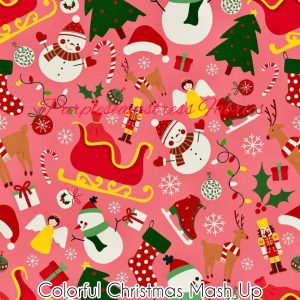 Colorful Christmas Mash Up - Fabric