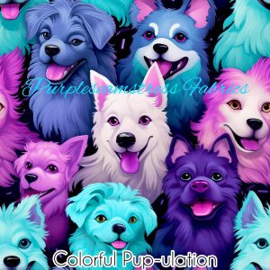 Colorful Pup-ulation - Fabric