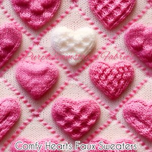 Comfy Hearts Faux Sweater - Fabric