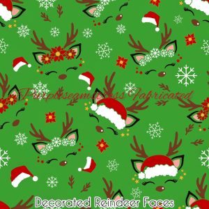 Decorated Reindeer Faces - Fabric