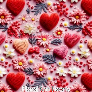 Faux Floral Knit Hearts - Fabric