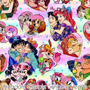 Kingdom Couple Scribble Hearts - Fabric