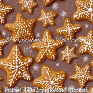 Natural 3D Gingerbread Cookies - Fabric