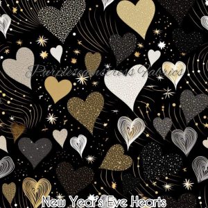 New Year's Eve Hearts - Fabric