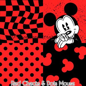 Red Checks & Dots Mouse - Fabric