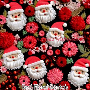 Red Floral Santras - Fabric