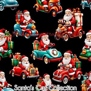 Santa's Car Collection - Fabric