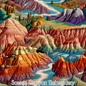Scenic Canyon Embroidery - Fabric