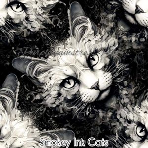 Smokey Ink Cats - Fabric