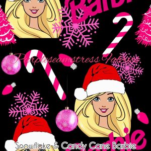 Snowflake & Candy Cane Barbie - Fabric