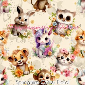 Springtime Critter Floral - Fabric