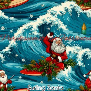Surfing Santa - Fabric