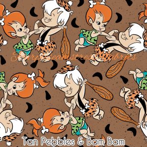 Tan Pebbles & Bam Bam - Fabric
