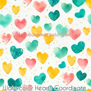Watercolor Hearts Coordinate - Fabric