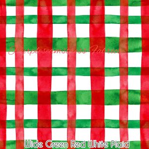 Wide Green Red White Plaid - Fabric
