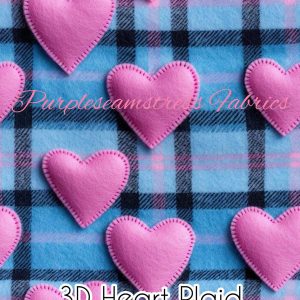 3D Heart Plaid - Fabric