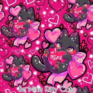 Be Mine Kitty Cats - Fabric