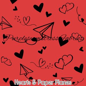 Hearts & Paper Planes - Fabric
